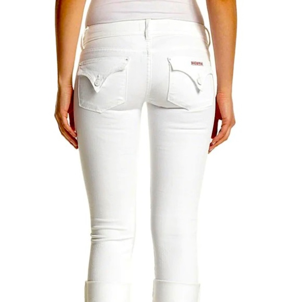 Hudson flap pockets white cropped skinny women jeans 24